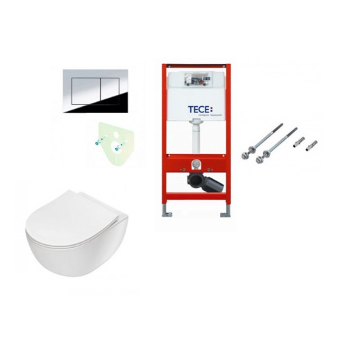 Tece potinkinis rėmas su TeceNow  vandens nuleidimo mygtuku ir  Deante Peonia rimless pakabinamu klozetu su lėtaeigiu dangčiu