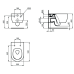 Ideal Standard i.life A pastatomas unitazas su horizontaliu išbėgimu, RimlessLS+ 
