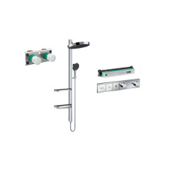 Potinkinis termostatinis dušas 4 in 1 komplektas HANSGROHE Rainfinity Showerpipe 360 1jet, chrome Potinkinis termostatinis dušas 4 in 1 komplektas HANSGROHE Rainfinity Showerpipe 360 1jet, chrome