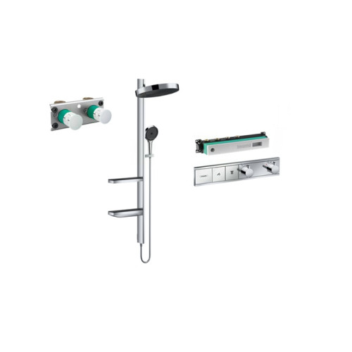 Potinkinis termostatinis dušas 4 in 1 komplektas HANSGROHE Rainfinity Showerpipe 360 1jet, chrome