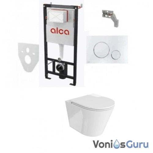 Komplektas 4 in1 Alcadrain rėmas + mygtukas chromas , klozetas Galve 3.0 su sukūrinė vandens nuleidimo sistema Komplektas 4 in1 Alcadrain rėmas + mygtukas chromas , klozetas Galve 3.0 su sukūrinė vandens nuleidimo sistema