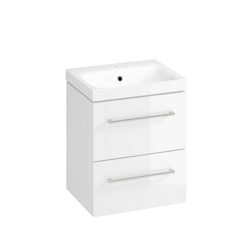 Vonios spintelė su praustuvu Cersanit Medley B373, balta, 40 cm x 50 cm x 59 cm