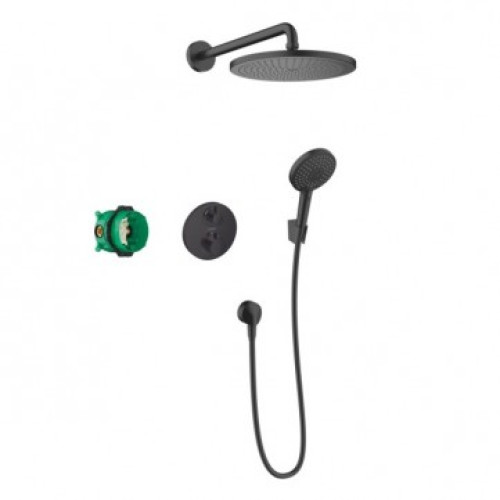 Hansgrohe Croma 280 potinkinis termostatinis dušo komplektas, juodas