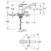 Grohe BauEco vienasvirtis plautuvės maišytuvas, 31680000