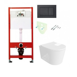 Tece potinkinis rėmas su TeceNow vandens nuleidimo mygtuku ir klozetas Versoni su sukūrinė vandens nuleidimo sistema