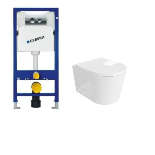 Potinkinio WC rėmo Geberit 4in1 ir pakabinamo klozeto  Versonii su sukūrinė vandens nuleidimo sistema
