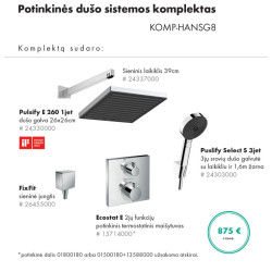 Potinkinis termostatinis dušo sistemos Hansgrohe komplektas 5 in 1