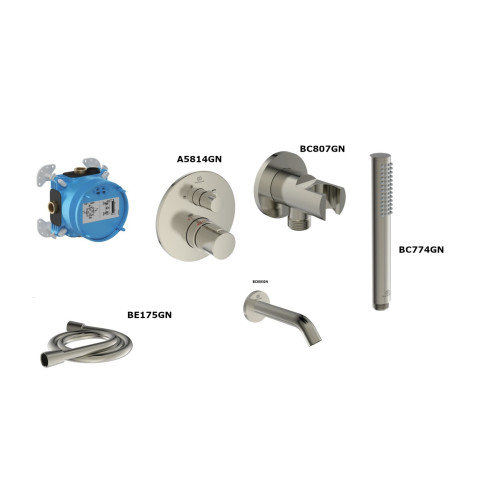 Ideal Standard Ceratherm  potinkinė termostatinė  vonios sistema  nerūdijančio plieno