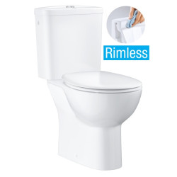 Grohe BauCeramic Rimless pastatomas klozetas su lėtai nusileidžiančiu dangčiu Grohe BauCeramic Rimless pastatomas klozetas su lėtai nusileidžiančiu dangčiu