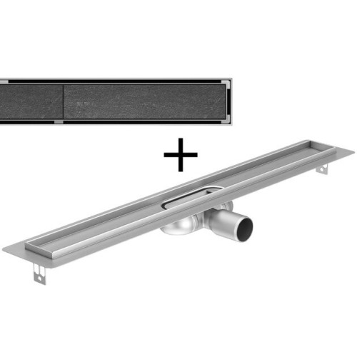 ACO Tile dušo latakas su įklijuojama plytele ir horizontaliu flanšu 1185 MM