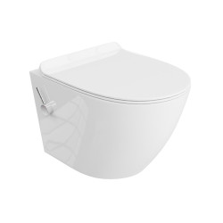 Pakabinamas klozetas Salto 3.0 su bidė funkcija , sukurinė vandens nuplovimo sistema  ir lėtaeigiu dangčiu