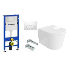 Potinkinio WC rėmo Geberit 4in1 balto mygtuko  ir pakabinamo klozeto  Versonii su sukūrinė vandens nuleidimo sistema