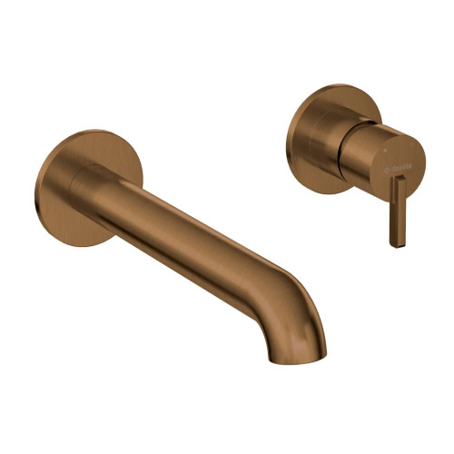 Potinkinis praustuvo maišytuvas iš sienos Silia bronza