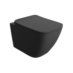 Pakabinamas klozetas Lino juodas matinis su soft close dangčiu Pakabinamas klozetas Lino juodas matinis su soft close dangčiu