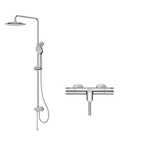 Virštinkinė dušo sistema Orion su Hansgrohe Ecostat 1001 CL termostatiniu vonios maišytuvu ir pripilymu voniai