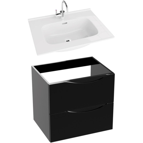 Spintele su praustuvu Kolorado 60 cm juoda matinė