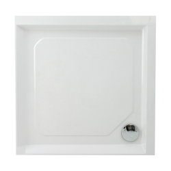 Akmens masės dušo padėklas Classic 1000x1000 mm su apdaila ir kojomis