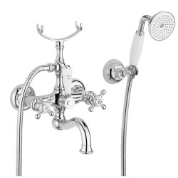 Bugnatese Arcadia maišytuvas voniai su dušo galvute ir atskiru laikikliu spalvų pasirinkimas chromas, bronza, auksas Bugnatese Arcadia maišytuvas voniai su dušo galvute ir atskiru laikikliu spalvų pasirinkimas chromas, bronza, auksas