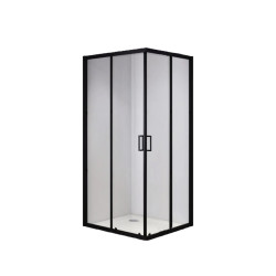 Dušo kabina Lutea Black  80x80 cm su juodais profiliais
