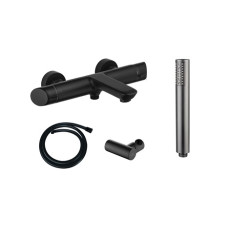 Juodas matinis maišytuvas Arnika su dušo komplektu Juodas matinis maišytuvas Arnika su dušo komplektu