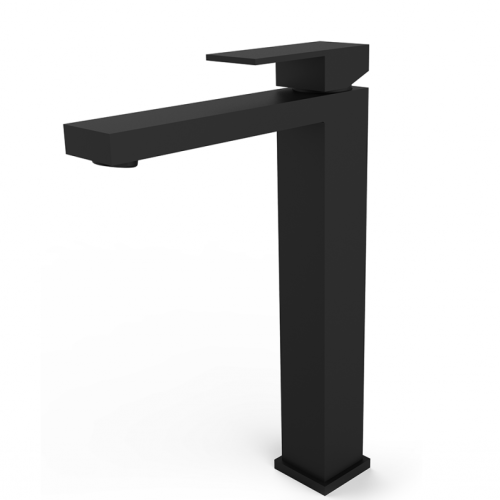 Aukštas juodas matinis praustuvo maišytuvas Besco Modern Varium  