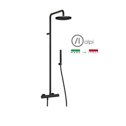 Termostatinė dušo sistema Alpi Blue juodos matinės spalvos