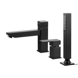 Juodas matinis Deante Anemon maišytuvas montuojamas į vonios kraštą Juodas matinis Deante Anemon maišytuvas montuojamas į vonios kraštą