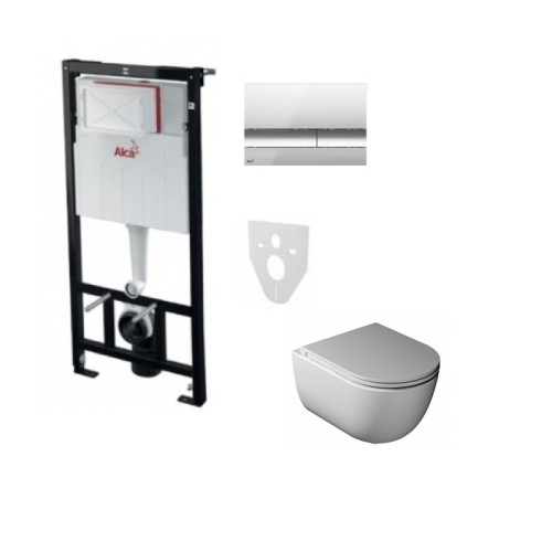 Komplektas 4 in1 Alcaplast rėmas + mygtukas chromas , Galassia Dream Rimless klozetas su lėtaegiu dangčiu Komplektas 4 in1 Alcaplast rėmas + mygtukas chromas , Galassia Dream Rimless klozetas su lėtaegiu dangčiu
