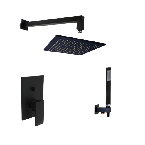 Potinkinė juoda matinė dušo sistema Paffoni Elle
