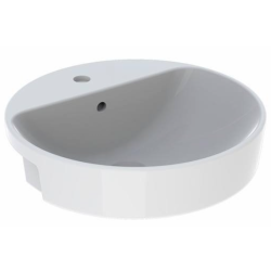 Pusiau įleidžiamas apvalus praustuvas su skyle maišytuvui Geberit Variform 50cm Pusiau įleidžiamas apvalus praustuvas su skyle maišytuvui Geberit Variform 50cm
