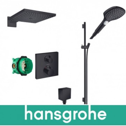 Hansgrohe Raindance potinkinis termostatinis dušo  sistema juoda matinė