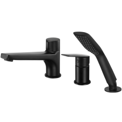 Juodas matinis Deante Jasmin maišytuvas montuojamas į vonios kraštą Juodas matinis Deante Jasmin maišytuvas montuojamas į vonios kraštą