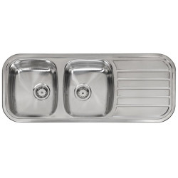 Reginox dviejų dubenų nerūdijančio plieno virtuvės plautvė Regent 30 lux 1190x480 mm