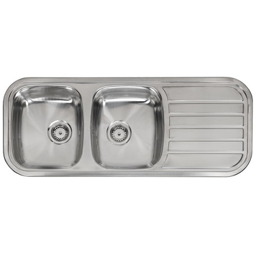 Reginox dviejų dubenų nerūdijančio plieno virtuvės plautvė Regent 30 lux 1190x480 mm