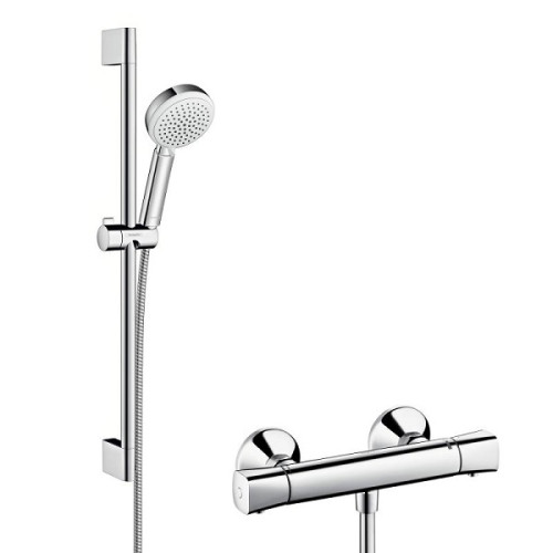 Hansgrohe Crometta 100 Vario Combi dušo komplektas 650 mm, baltas/chromas Hansgrohe Crometta 100 Vario Combi dušo komplektas 650 mm, baltas/chromas