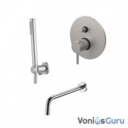 Potinkinė vonios sistema Paffoni Light braižyto nikelio Potinkinė vonios sistema Paffoni Light braižyto nikelio