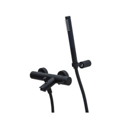 Vonios maišytuvas su rankiniu dušu Paffoni Light  Juodas matinis