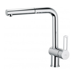 Virtuvinis maišytuvas Paffoni Ringo su ištraukiama žarna (spalvos chromas, juoda)