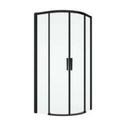 Dušo kabina Ronal DIVERA juodu profiliu, pusapvalė