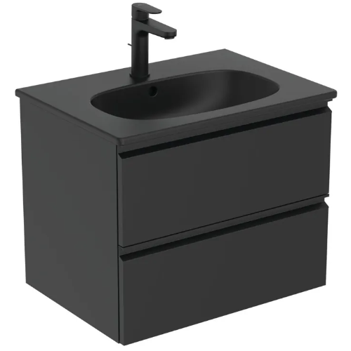 Ideal Standard Tesi praustuvas suspintelė 625x450x165, matinė juoda