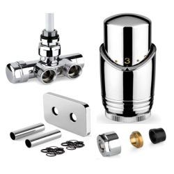 Džiovintuvo prijungimo prie šildymo sistemos mazgo komplektas su termostatine galvute APM Džiovintuvo prijungimo prie šildymo sistemos mazgo komplektas su termostatine galvute APM