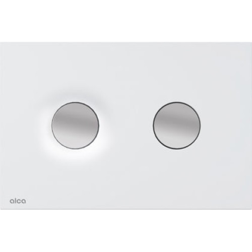 Nuleidimo mygtukas Alcadrain Dot.Dot. baltas matinis/chromas matinis
