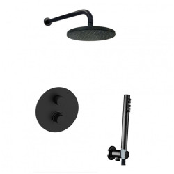 Potinkinė juoda matinė termostatinė dušo sistema Paffoni Light