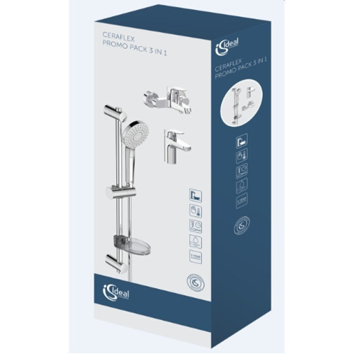 Maišytuvų komplektas voniai Ideal Standard Ceraflex su dušo komplektu 3 in 1