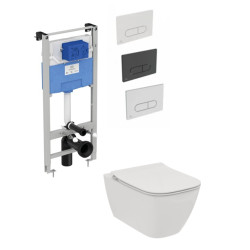 Ideal Standard Pro Sys 120 potinkinis rėmas su Oleas M1 mygtuku (spalvų pasirinkimas) ir Ilife klozetu su lėtaeigiu dangčiu Ideal Standard Pro Sys 120 potinkinis rėmas su Oleas M1 mygtuku (spalvų pasirinkimas) ir Ilife klozetu su lėtaeigiu dangčiu