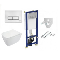 WC Komplektas 5in1 Ideal standart siauras rėmas + chromuotas mygtukas ir Deante Hiacynt Rimless pakabinamas klozetas su lėtaeigiu dangčiu WC Komplektas 5in1 Ideal standart siauras rėmas + chromuotas mygtukas ir Deante Hiacynt Rimless pakabinamas klozetas su lėtaeigiu dangčiu