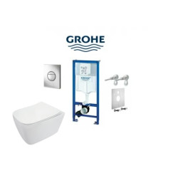 WC Komplektas 5n1 Grohe rėmas + Cosmo Nova mygtukas ir Deante Hiacynt Rimless pakabinamas klozetas su lėtaeigiu dangčiu WC Komplektas 5n1 Grohe rėmas + Cosmo Nova mygtukas ir Deante Hiacynt Rimless pakabinamas klozetas su lėtaeigiu dangčiu
