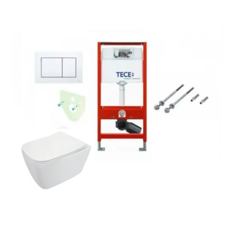 WC Komplektas 5in1 Tece potinkinis rėmas su baltu vandens nuleidimo mygtuku ir Deante Hiacynt Rimless pakabinamu klozetu su lėtaeigiu dangčiu WC Komplektas 5in1 Tece potinkinis rėmas su baltu vandens nuleidimo mygtuku ir Deante Hiacynt Rimless pakabinamu klozetu su lėtaeigiu dangčiu