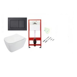 WC Komplektas 5in1 Tece potinkinis rėmas su juodu TeceNow vandens nuleidimo mygtuku ir Deante Hiacynt Rimless pakabinamu klozetu su lėtaeigiu dangčiu WC Komplektas 5in1 Tece potinkinis rėmas su juodu TeceNow vandens nuleidimo mygtuku ir Deante Hiacynt Rimless pakabinamu klozetu su lėtaeigiu dangčiu