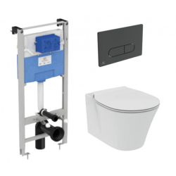 Ideal Standard Pro Sys 120 potinkinis rėmas su Oleas M1 mygtuku ir Connect Air AquaBlade klozetu Ideal Standard Pro Sys 120 potinkinis rėmas su Oleas M1 mygtuku ir Connect Air AquaBlade klozetu